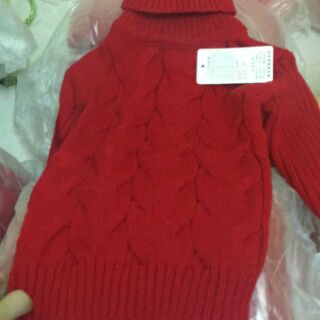Áo len thừng cổ cao