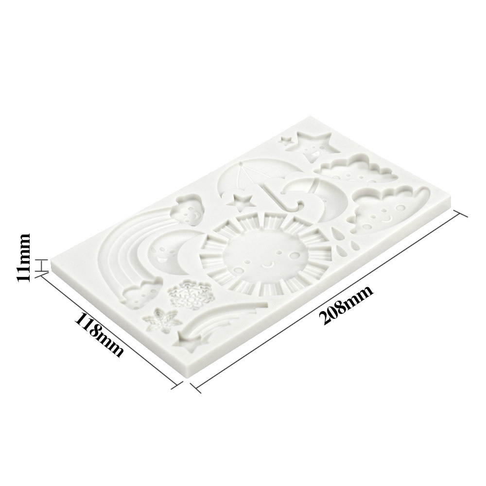 Khuôn Silicon Làm Bánh Kẹo Đường Socola Kẹo Đường Pudding Sô Cô La Trang Trí Bánh Kem Hình Trời Mây Trời Hoạt Hình DIY