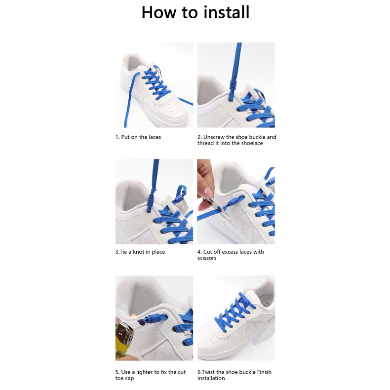 1 Cặp Dây Giày Co Giãn Không Cần Buộc Nhiều Màu Sắc