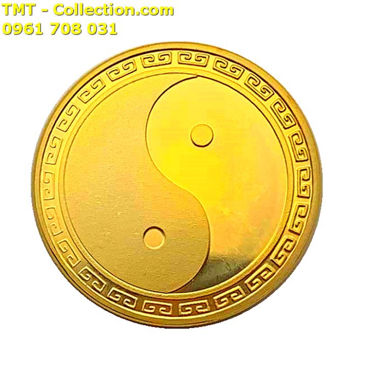 Xu Long Phụng Bát Quái Âm Dương; Màu: vàng; đường kính của mỗi đồng xu là 3cm-TMT Collection-SP002467