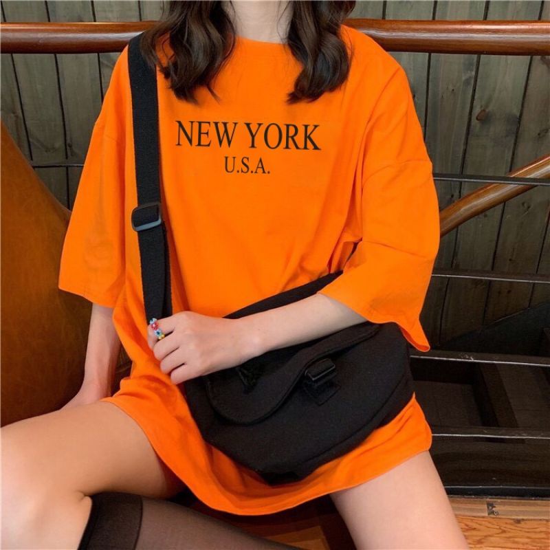 Áo thun ❤Có size tay lỡ unisex New York USA