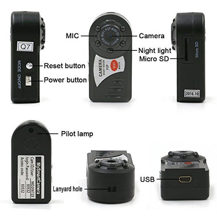 Camera IP Wifi Mini HD Q7 An ninh Chống Trộm