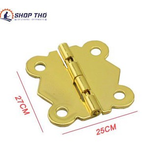 Bản lề D018 27x25mm màu vàng loại dày đẹp độ mở 180 ( 4 cái)