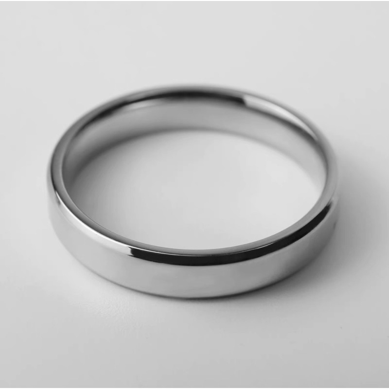Nhẫn Trơn Unisex Nam Nữ Thép Không Gỉ Vát Cạnh Thời Trang Hàn Quốc Bts thép titan Phong Cách Đơn Giản