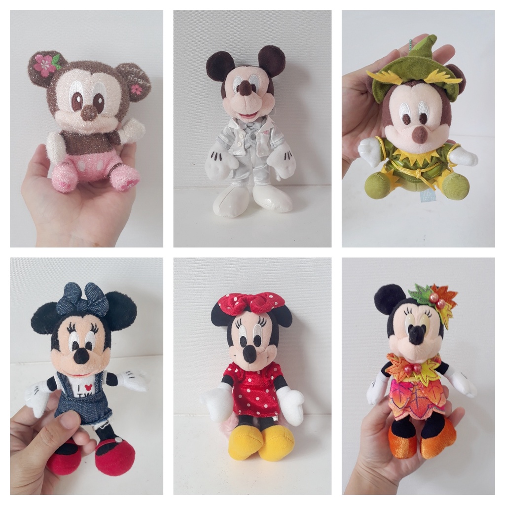 Gấu bông Mickey & Minnie size móc khóa