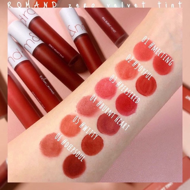 Son kem lì Romand Zero Velvet Tint Full màu Hàn Quốc 26 27 28 29 30 | BigBuy360 - bigbuy360.vn