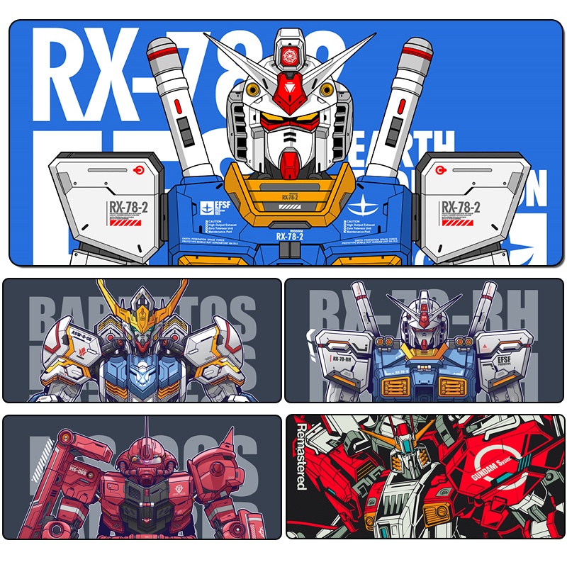 Miếng lót chuột và bàn phím máy tính kích thước lớn tùy chọn in họa tiết anime Gundam độc đáo