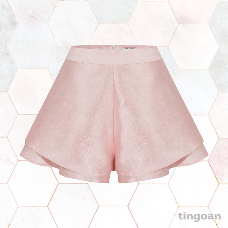 Quần váy tafta cạp cao xoè 2 tầng hồng tingoan CHARMIE SKORT/PK | BigBuy360 - bigbuy360.vn