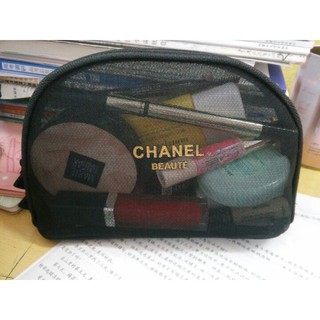 Túi đựng mỹ phẩm Cha-nel lưới