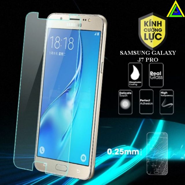 Kính cường lực Samsung J7 pro trong suốt Glass