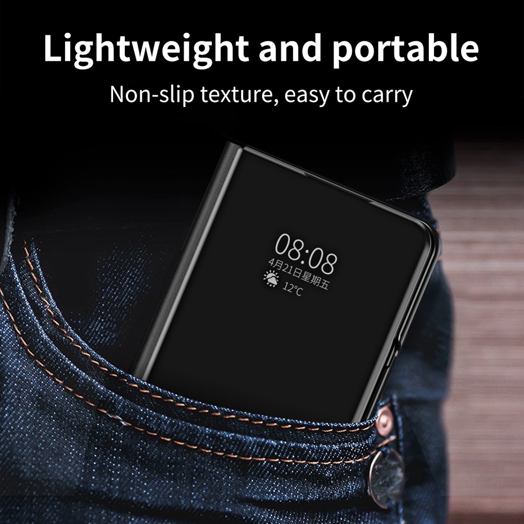 Ốp Điện Thoại Da Tráng Gương Sang Trọng Cho Samsung Galaxy Z FOLD 5 3 4 2 1 FOLD5 FOLD4