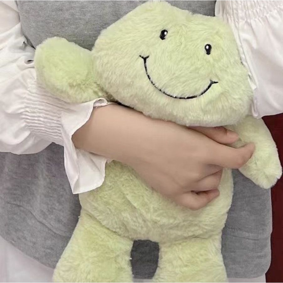 35cm Ready Stock  Smiling Frog Plush Toy Soft Cartoon Frog Animal Doll Children'S Sleeping Toy