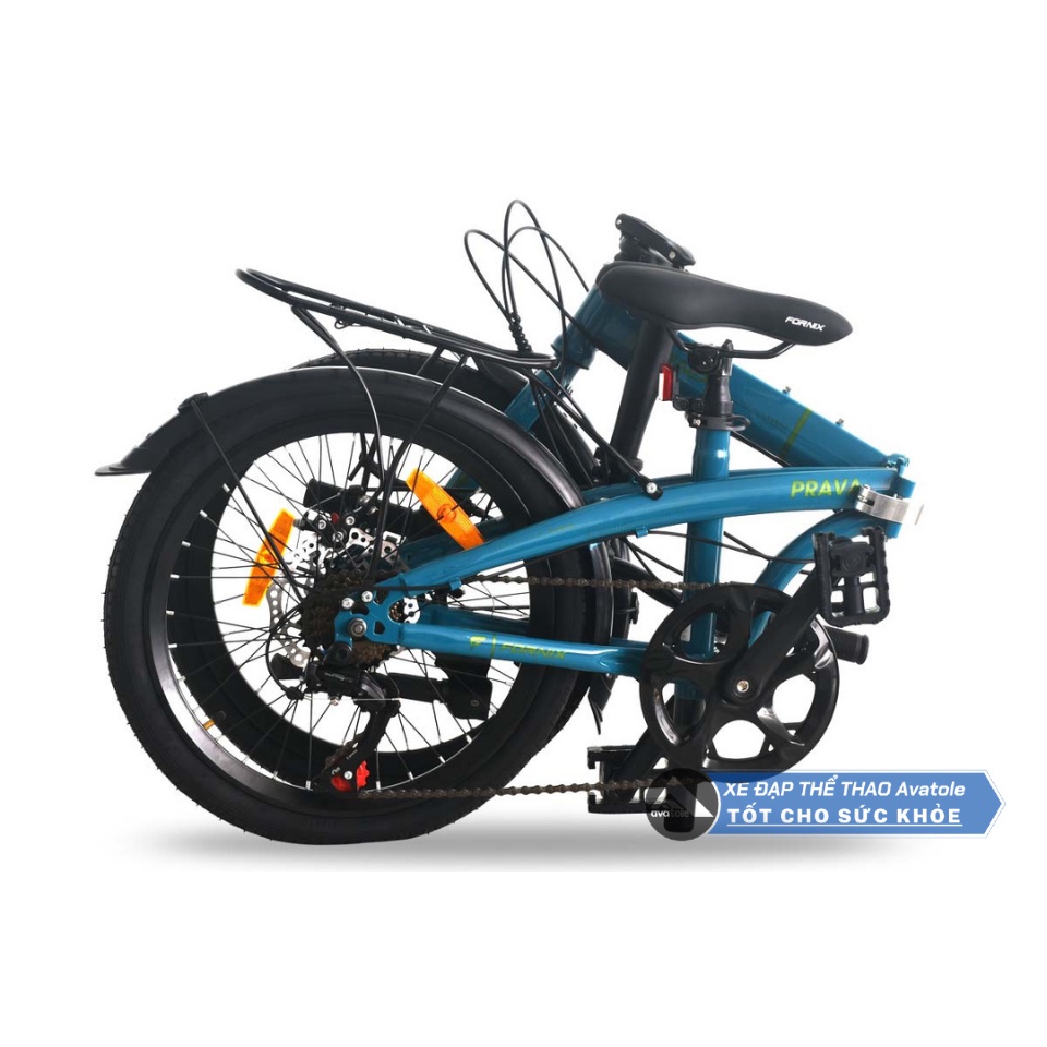 Xe đạp gấp FORNIX PRAVA NEW 2022, Khung sườn HỢP KIM THÉP cao cấp, Trọng lượng 12.5kg, Vòng bánh 20inches, Màu NÂU