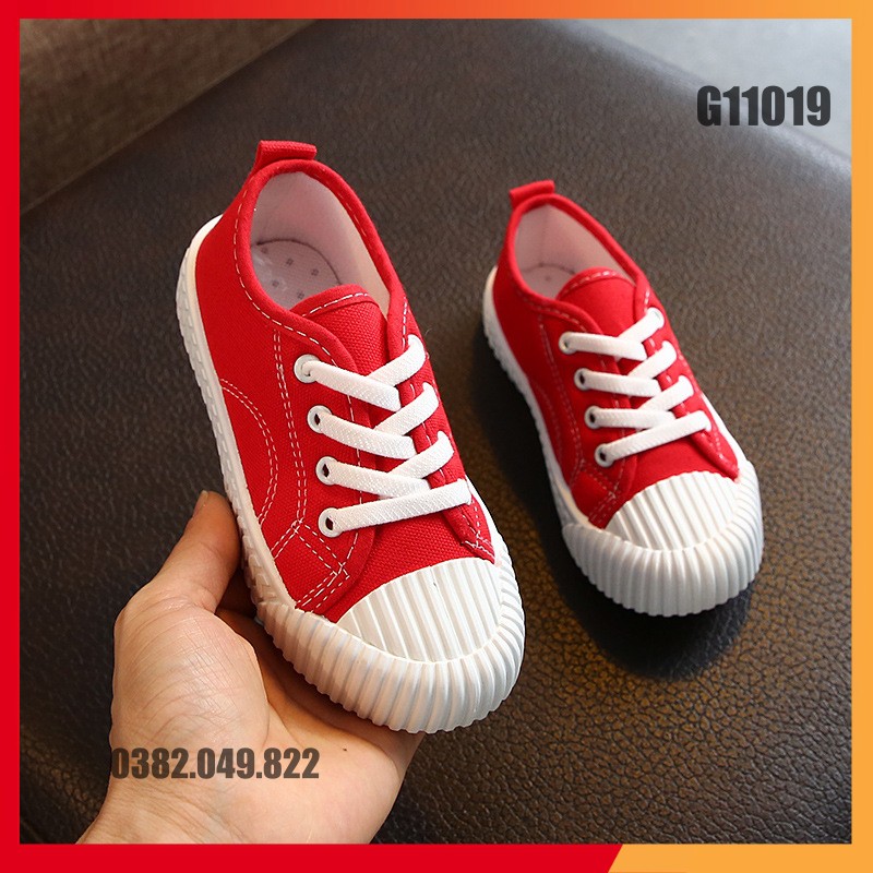 Giày Vải Cho Trẻ Em Mũi Vỏ Sò Đế Thấp Size 26-36 - G11019