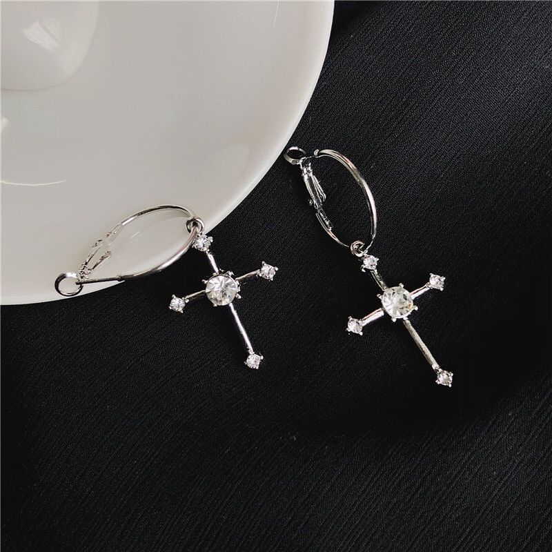 Bông Tai Hình Chữ Thập Thiết Kế Đơn Giản Cho Nữ