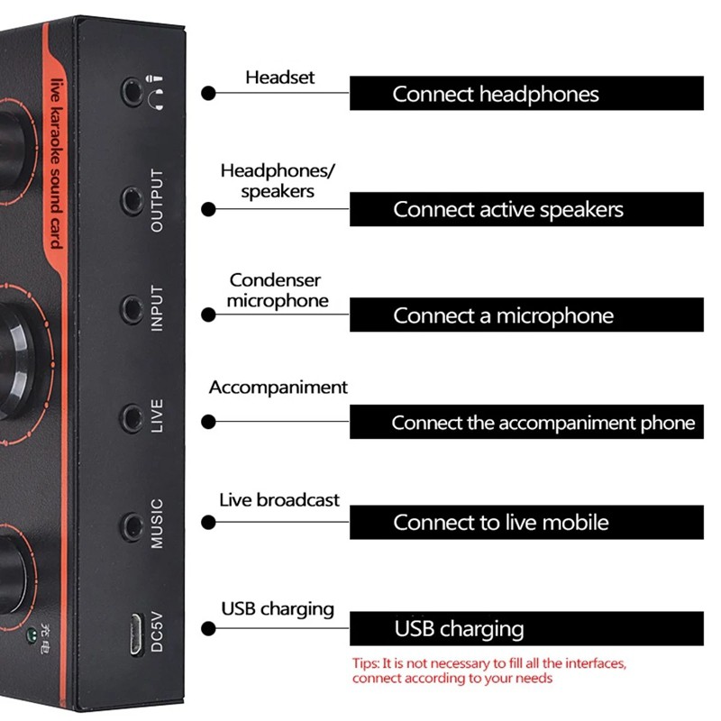 New Stock Aqta World V9 Plus Professional Audio Mixer USB External Sound Card