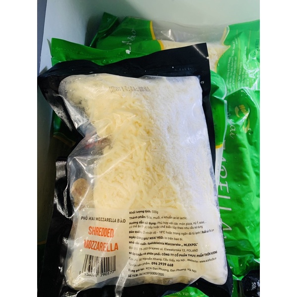 Phô mai bào sợi mozzarella HSD: tháng 11/2023