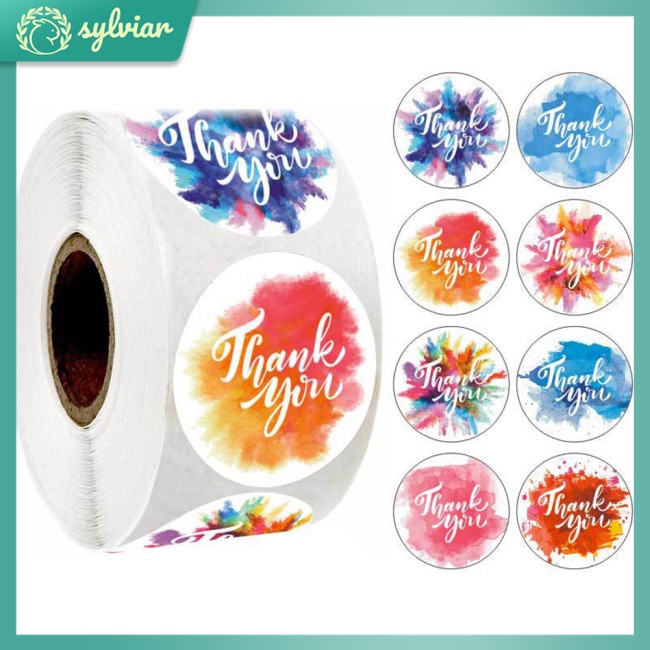 Cuộn 500 Nhãn Dán Trang Trí Giáng Sinh Họa Tiết Hoa