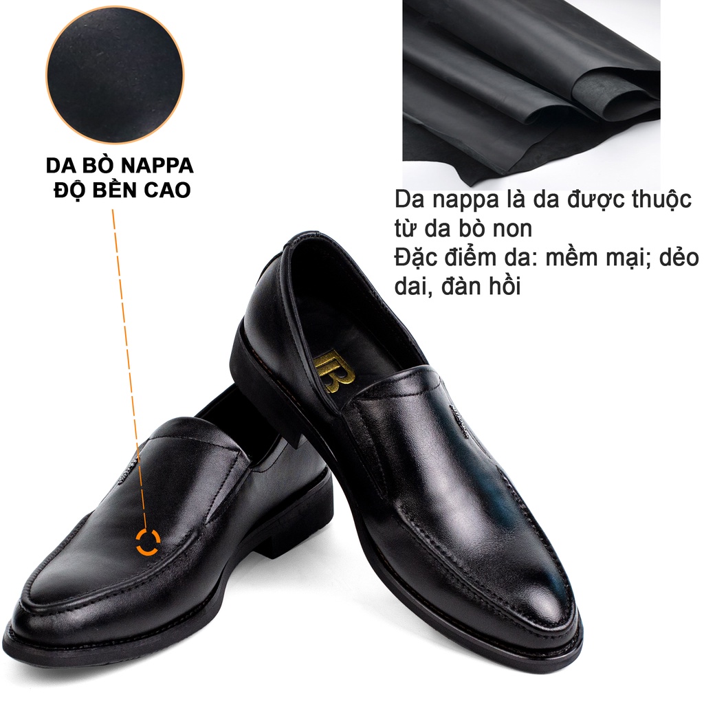 Giày nam công sở da bò nappa cao cấp, giày lười G114- Bụi leather- hộp sang trọng -Bảo hành 12 tháng