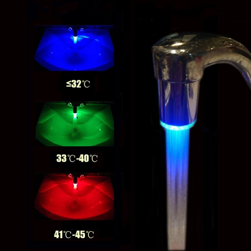Đầu gắn vòi nước có led báo nóng lạnh tự động phát sáng cảm biến nhiệt độ không dùng pin