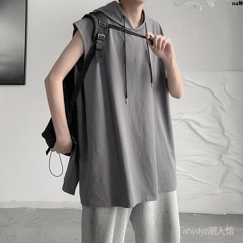 Áo hoodie bóng rổ sát nách vải Cotton mỏng thiết kế cá tính