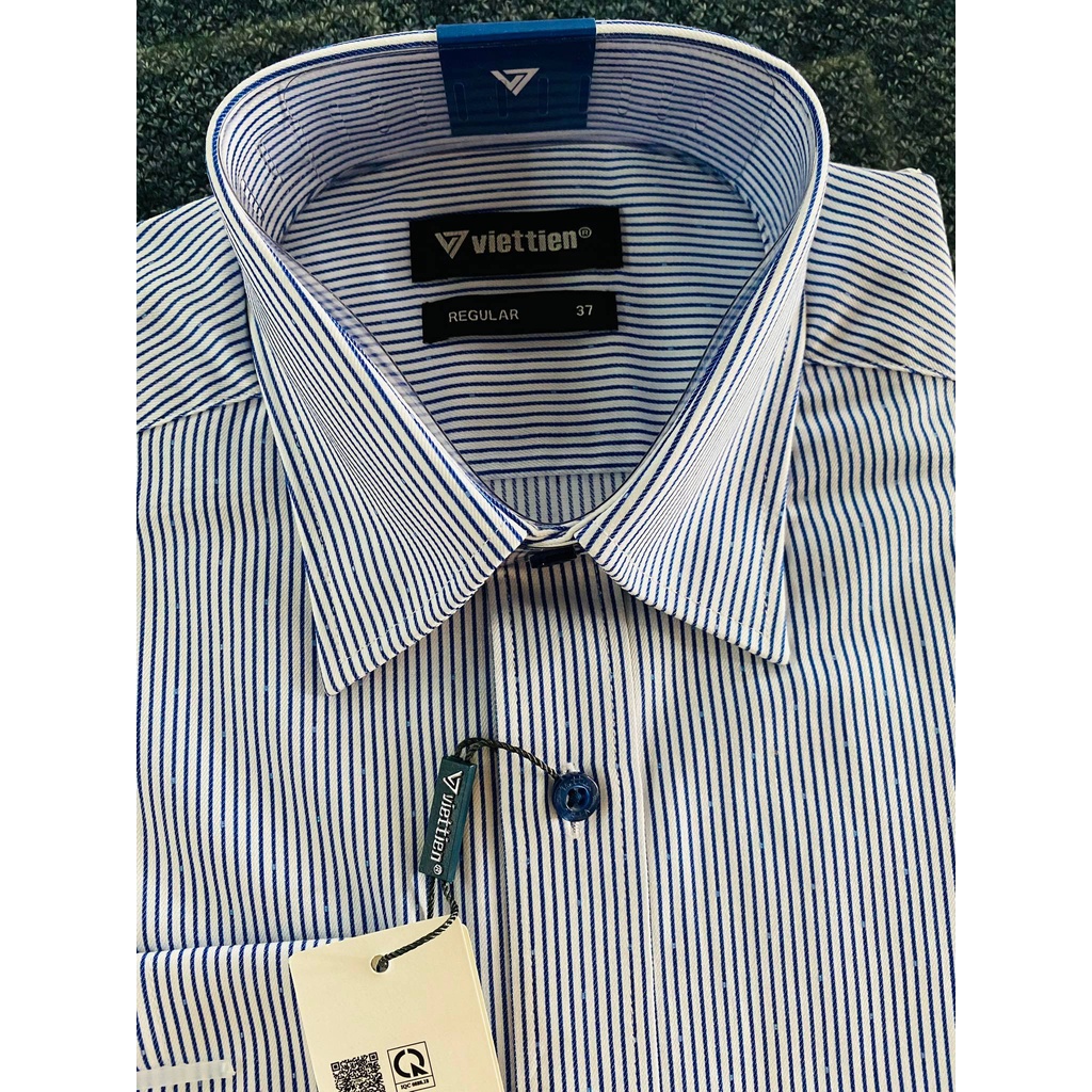Áo sơ mi dài tay ♥️FREESHIP ♥️ Áo sơ mi Việt Tiến chính hãng kiểu sọc xanh trắng 1N1781NT4/L3