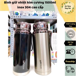 Bình giữ nhiệt kim cương 1500ml inox 304 cao cấp, thiết kế tinh tế