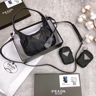 Túi Prada Ngọc Trinh đeo vai kèm dây đeo chéo Size 20 fullbox
