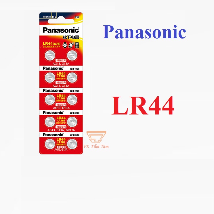 Pin LR44, AG13, G13A - Pin cúc áo Panasonic LR44 Vỉ 10 viên