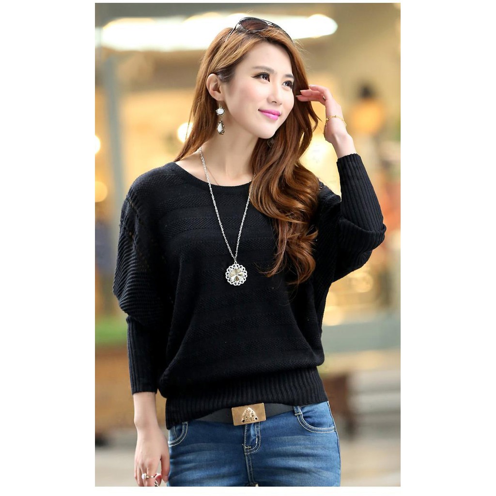 Áo len nữ phong cách Hàn Quốc kiểu cánh dơi