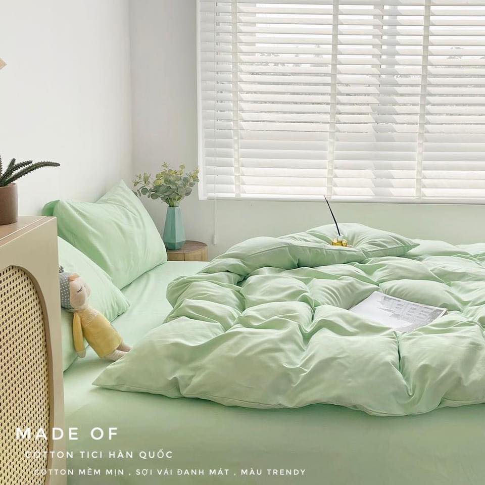 [Mã LIFEMALL2505 giảm 10% đơn 250K] Bộ chăn ga gối tici Mịn Decor phối màu pastel basic Hàn Quốc | BigBuy360 - bigbuy360.vn