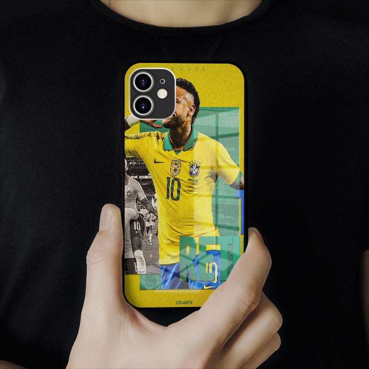 Ốp kính GOGO Neymar mặc áo Brazil Iphone 7 - Iphone 12 pro max OK-FOO20010128