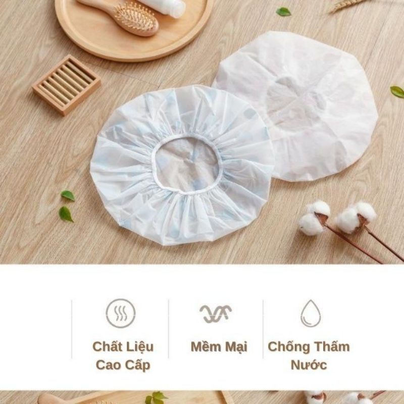 Mũ trùm tóc chống nước, ủ tóc bo chun