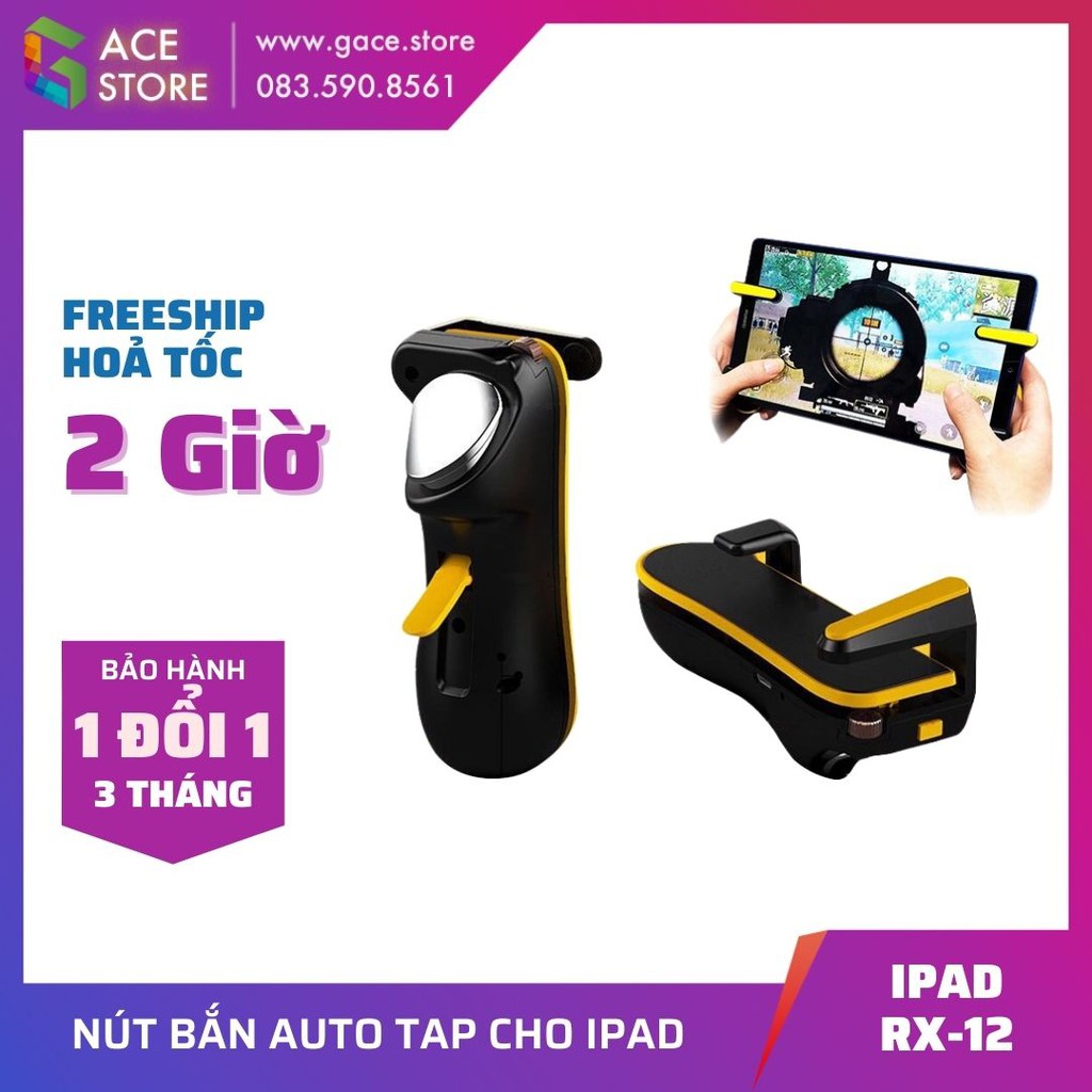 RX12 | Nút bấm auto táp siêu nhanh cho máy tính bảng, iPad chơi PUBG Mobile, Free Fire, Call Of Duty Mobile