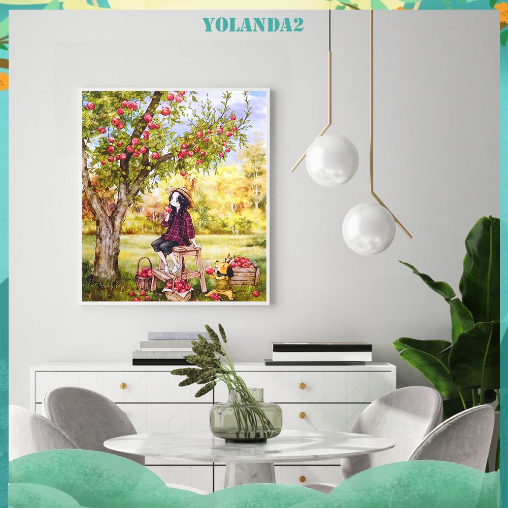 Tranh thêu chữ thập hình cây táo 11ct kèm phụ kiện