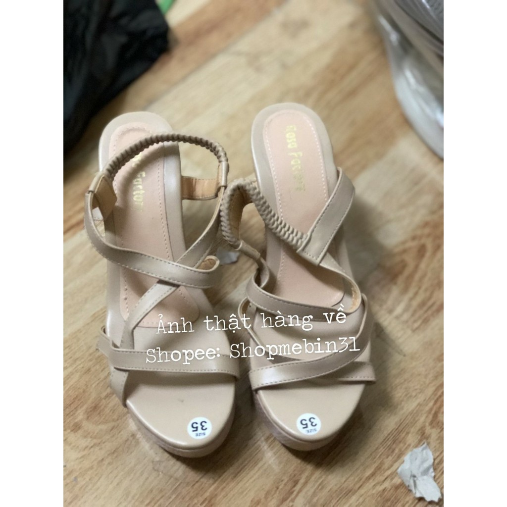 {Form Nhỏ} XUỒNG SANDAL NỮ ĐẾ NHẸ CAO DÂY ĐAN CHÉO ĐAI CHUN SAU (From nhỏ- Ảnh thật phá cuối)