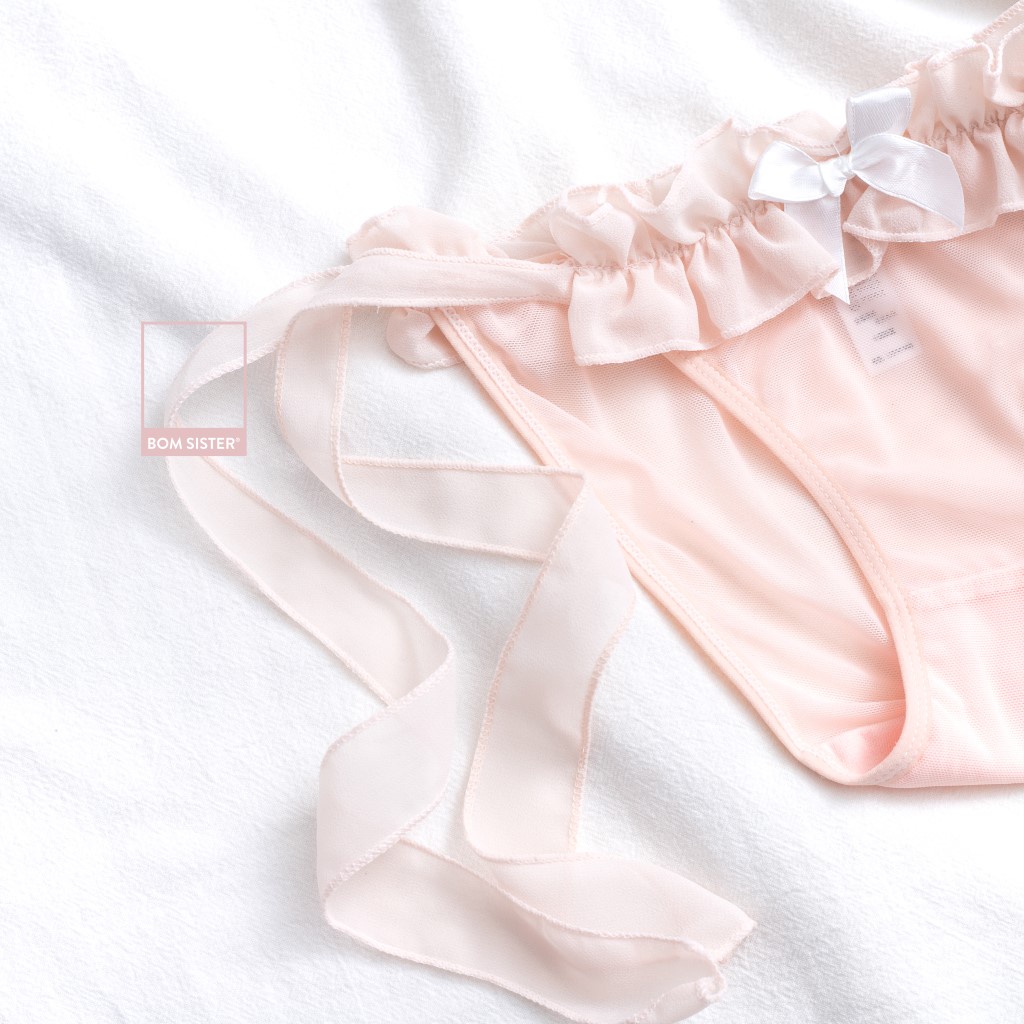 [Mã FARSBR99A giảm 10% đơn 99K] Quần lót lưới siêu thoáng cột dây 2 bên đính nơ dễ thương BOM SISTER Q0B29 | BigBuy360 - bigbuy360.vn