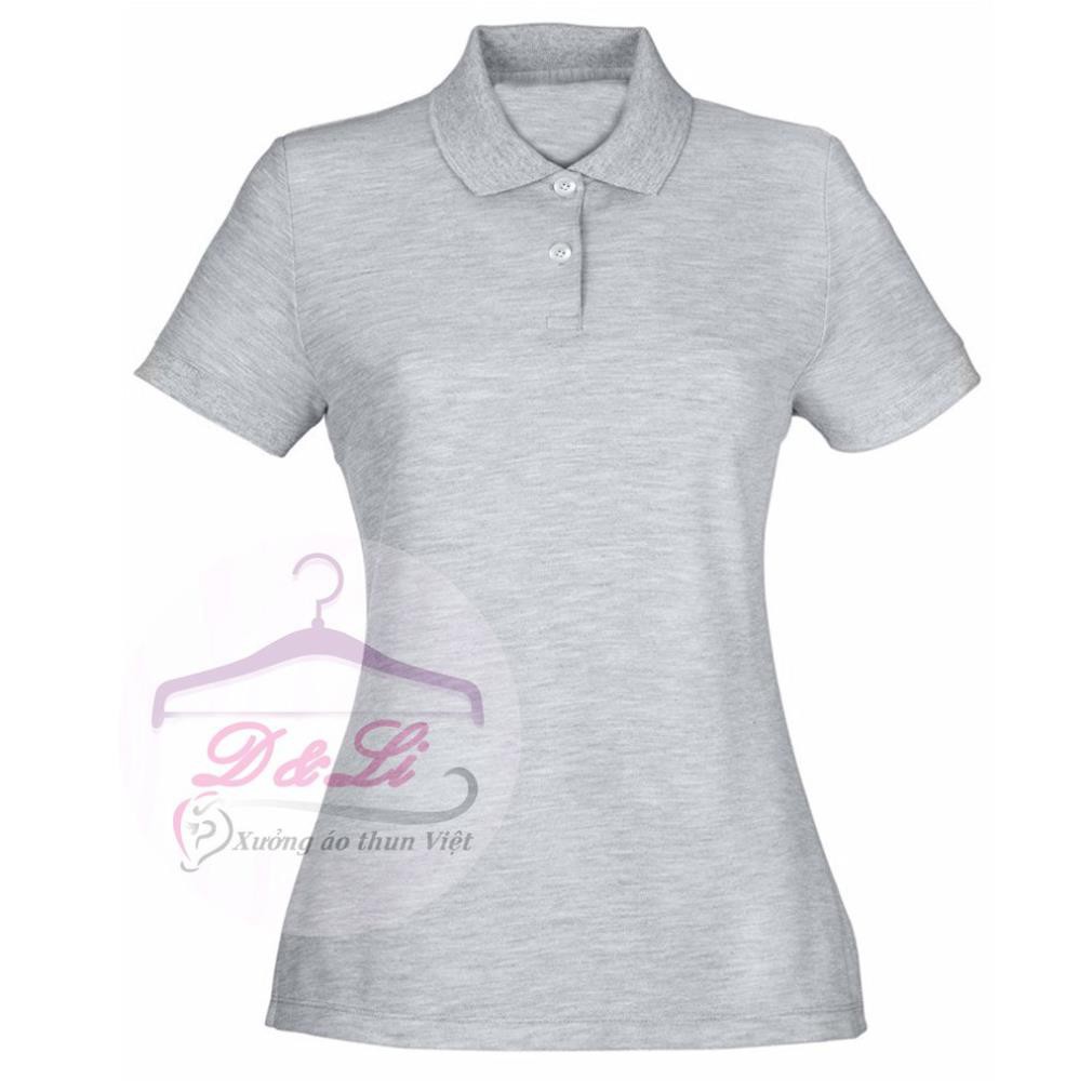 ! Áo thun có cổ NỮ, áo phông nữ cổ trụ màu XÁM size 42kg đến 65kg thun cá sấu 4 chiều cao cấp đẹp giá sỉ . 👕 ea