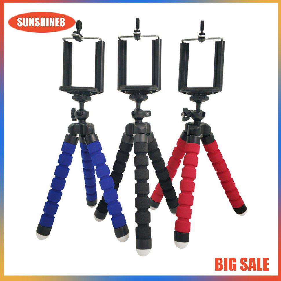 【SUN】Giá đỡ điện thoại Tripod Giá đỡ ba chân mini Điện thoại di động bằng bọt biển Linh hoạt Giá đỡ để bàn