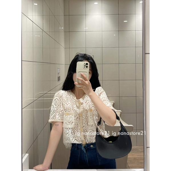 Áo sơ mi ren hoa Nana21 Nanastore21