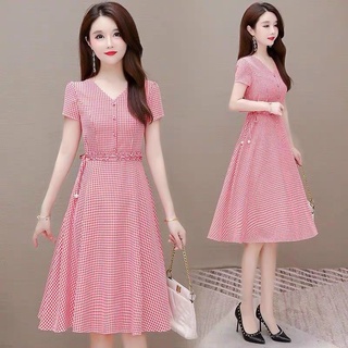 Đầm xòe caro dự tiệc nữ sang chảnh quý phái cho các quý bà , các chị em thời trang tôn dáng