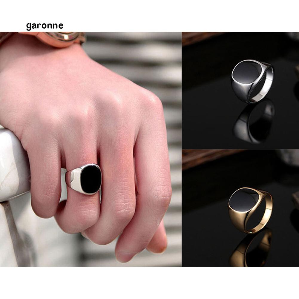 Nhẫn đeo tay mặt bóng bằng thép không gỉ cho nam