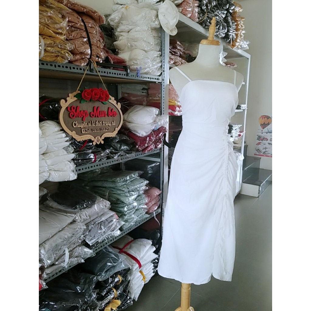 (VIDEO+HÌNH THẬT) Váy Đầm 2 Dây Rút Eo Chất Lụa Cao Cấp Đẹp Sang Trọng | BigBuy360 - bigbuy360.vn