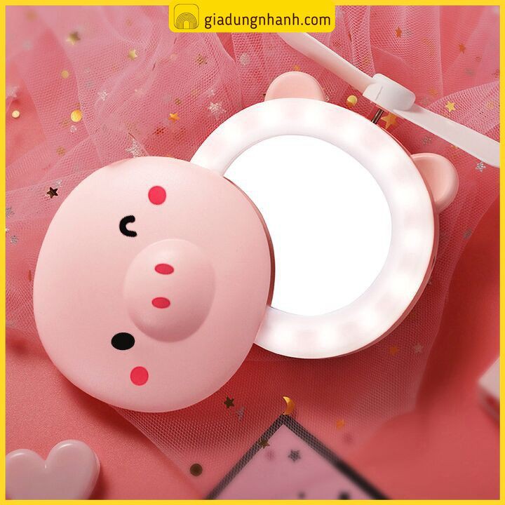 ✨freeship✨Gương Cầm Tay Mini Có Đèn Led Và Quạt Đa Năng Siêu tiện lợi,Dễ Thương.