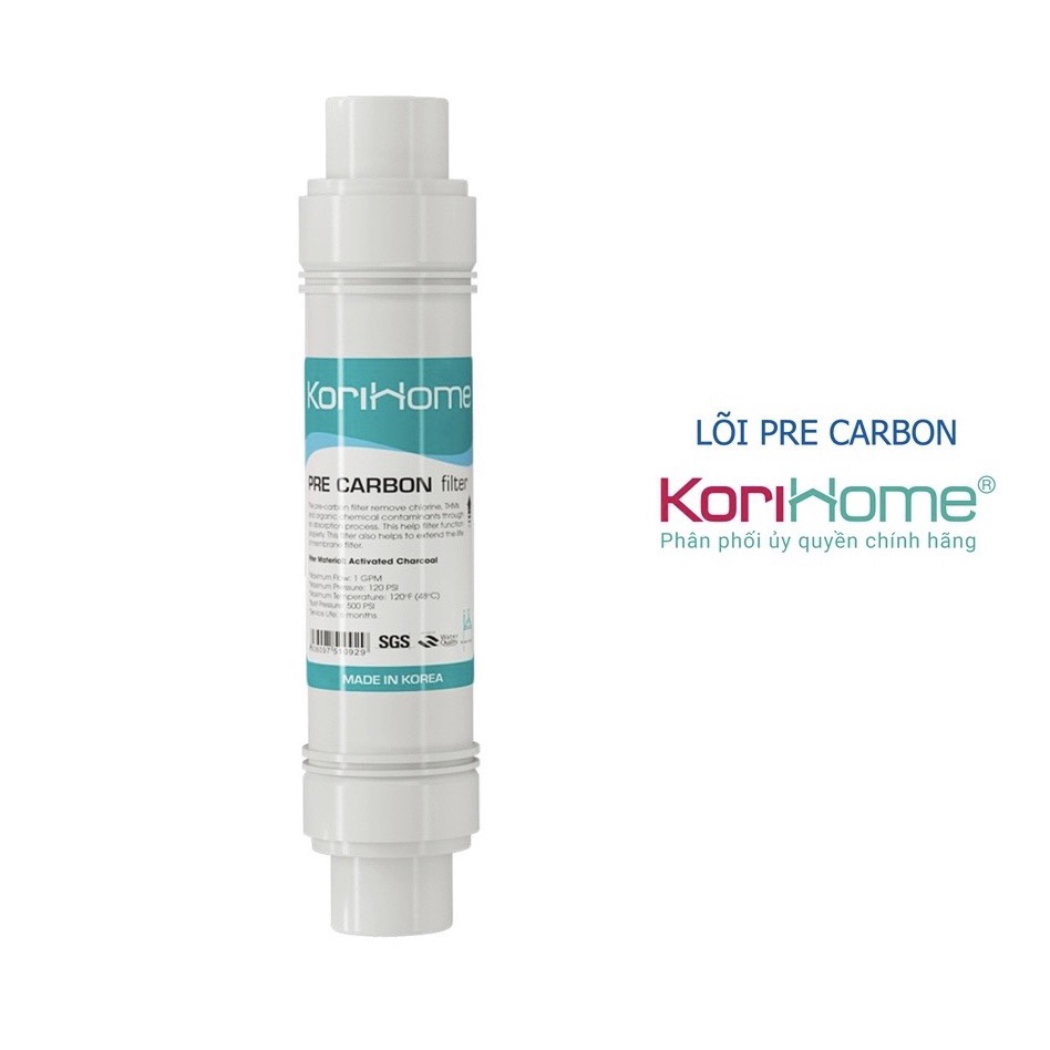 Combo 3 lõi lọc thô Korihome 1 sediment 1 Pre carbon 1 Post carbon