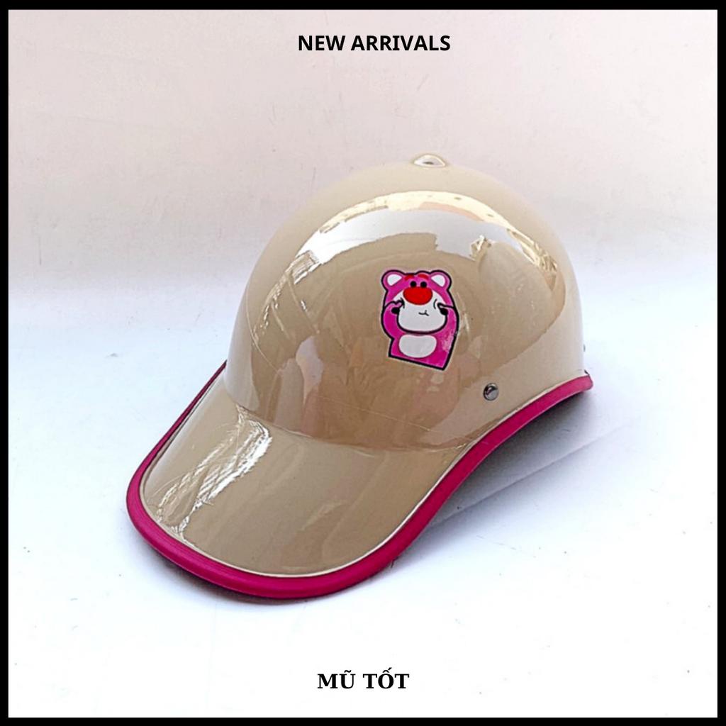 Mũ bảo hiểm thời trang lưỡi trai gấu dâu lotso nam nữ - bảo hành 12 tháng