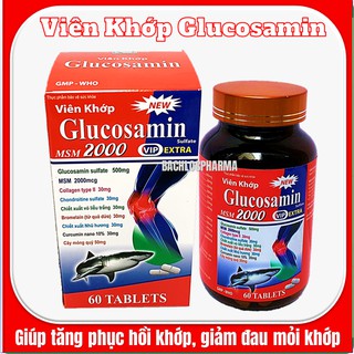 Viên Khớp Glucosamin MSM 2000 Giảm Thoái Hóa Khớp, Giảm Đau Viêm Khớp Tăng Cường Dịch Khớp, Giúp Khớp Cử Động Linh Hoạt