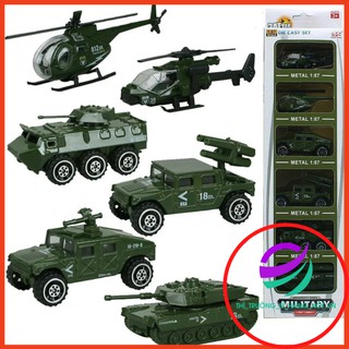 Bộ mô hình Xe Quân Sự mini tỉ lệ 1:87 so với kích thước thật (Chất liệu Hợp kim + nhựa)