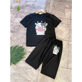Sét bộ đồ short lửng bò sữa nựng má cute TTPK0093