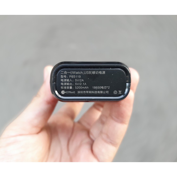 Pin sạc dự phòng đa năng 2 trong 1 chính hãng COTEetCI dùng cho Apple Watch 5200mAh - Huco Việt Nam